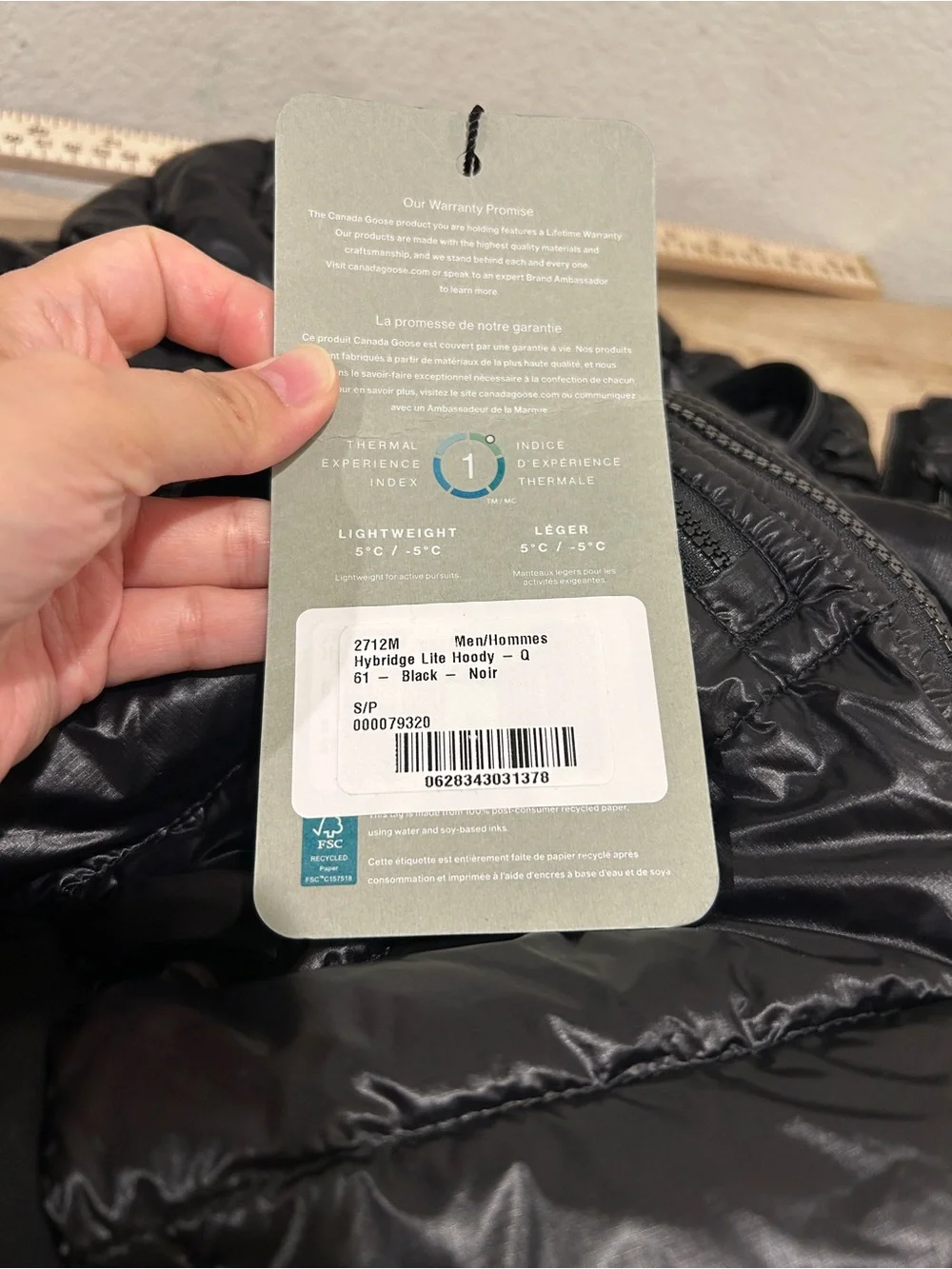NWT Canada Goose Men's Hybridge Lite Hoodie Jacket Noir, Size S, Retail $850